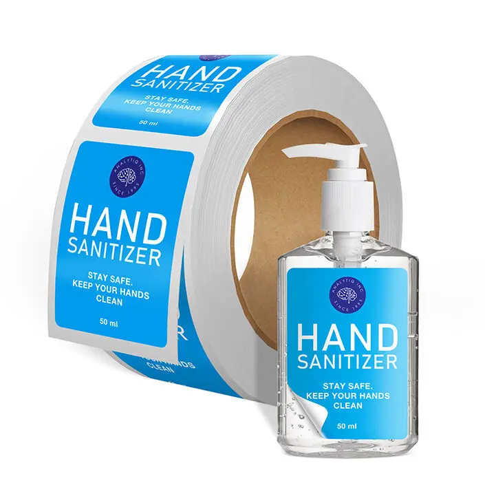 Hand Sanitizer Waterproof Labels