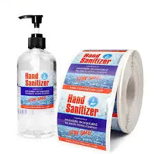 Hand Sanitizer Waterproof Labels