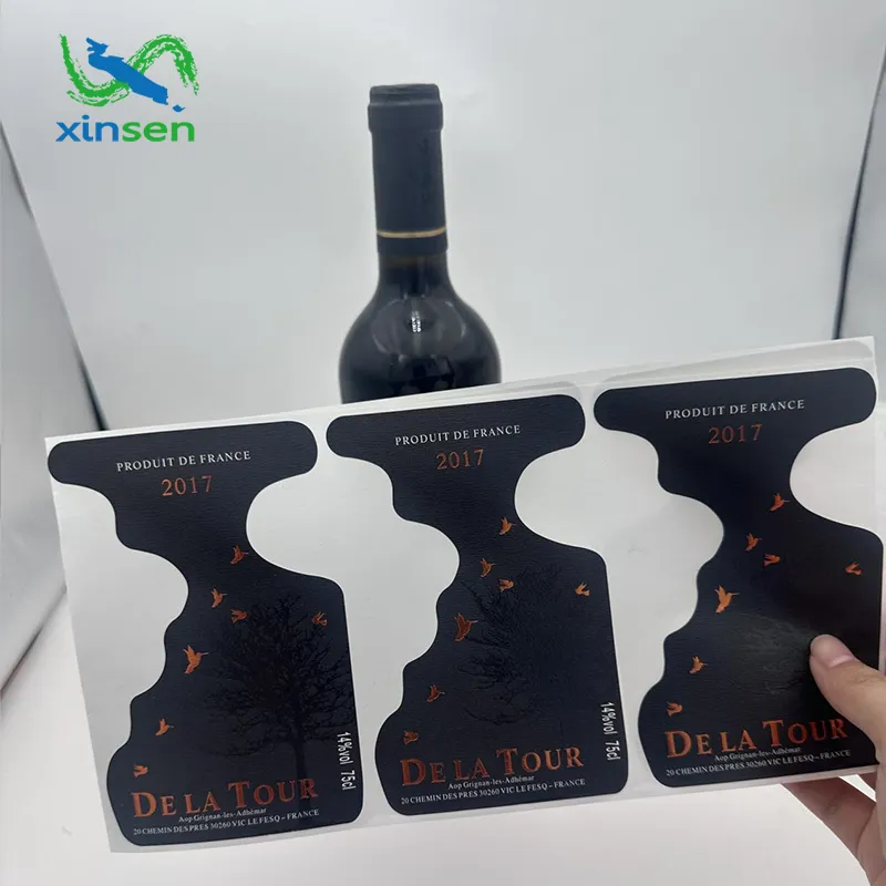 تسميات زجاجة النبيذ الورقية